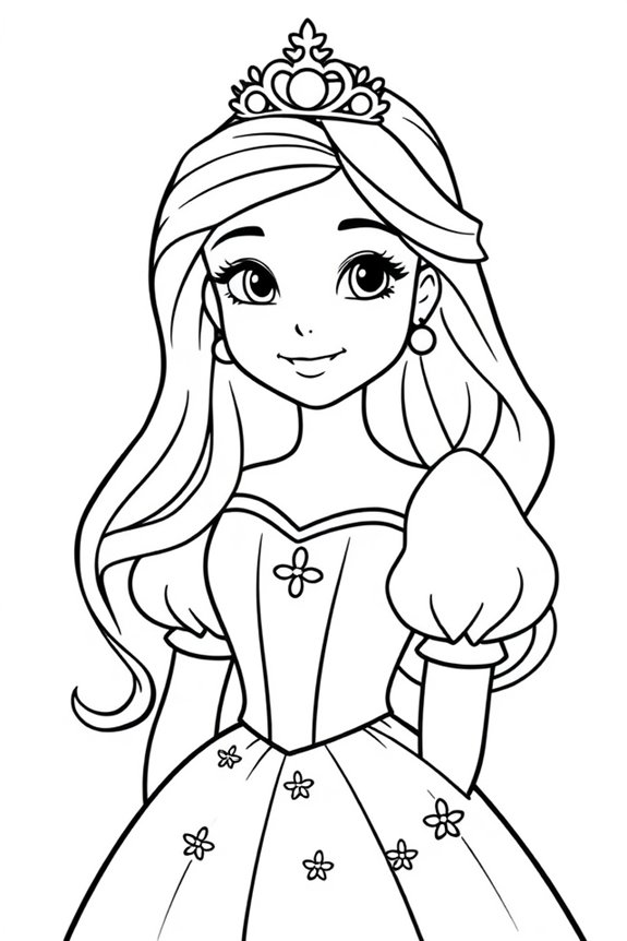 einfache Prinzessin Ausmalbild