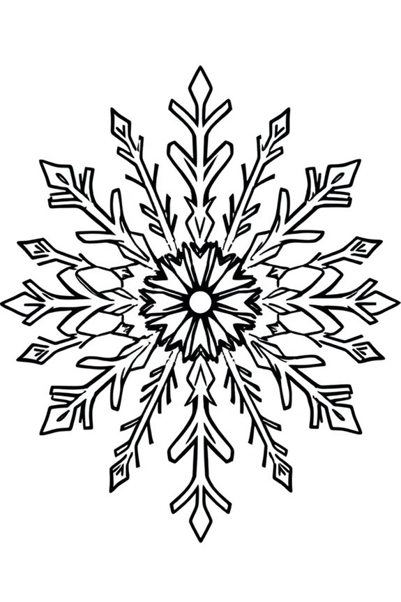 einfache Schneeflocken-Malvorlage