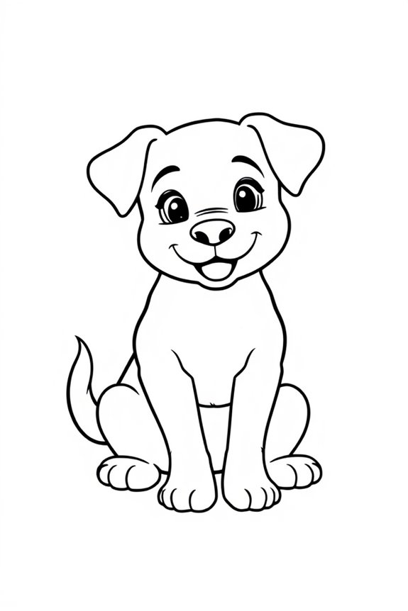 sitzender Hund Ausmalseite
