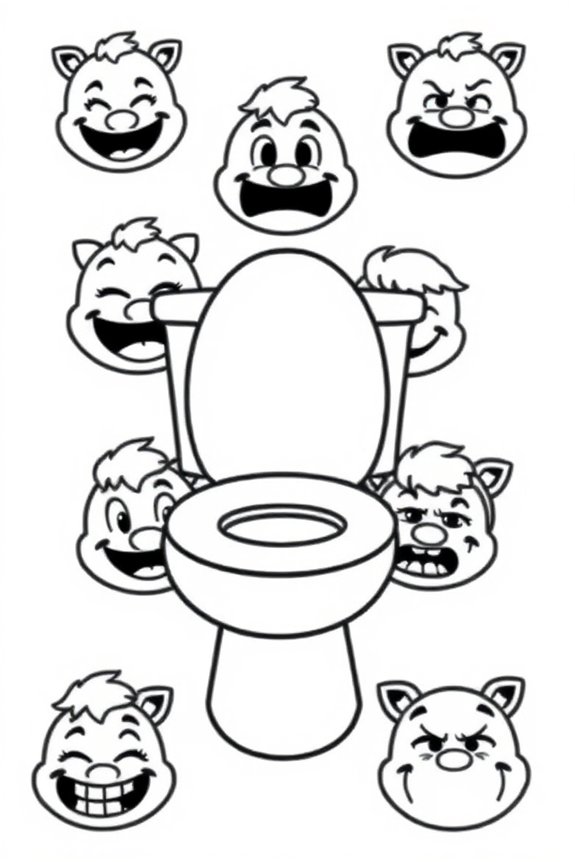 Skibidi Toilette Emoji Ausmalbild