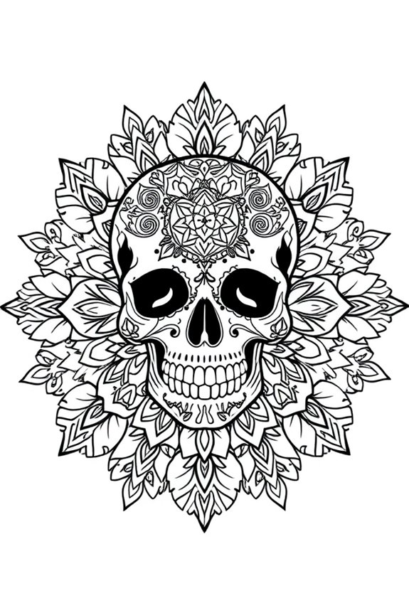 Schädel Mandala Ausmalbild
