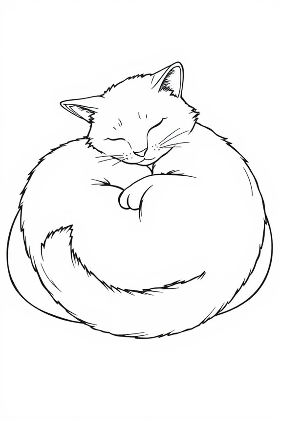Schlafende Katze Ausmalbild