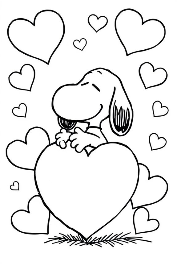 Snoopy Herz Ausmalbild