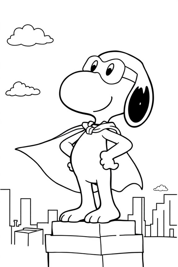 Snoopy Superheld Ausmalbild