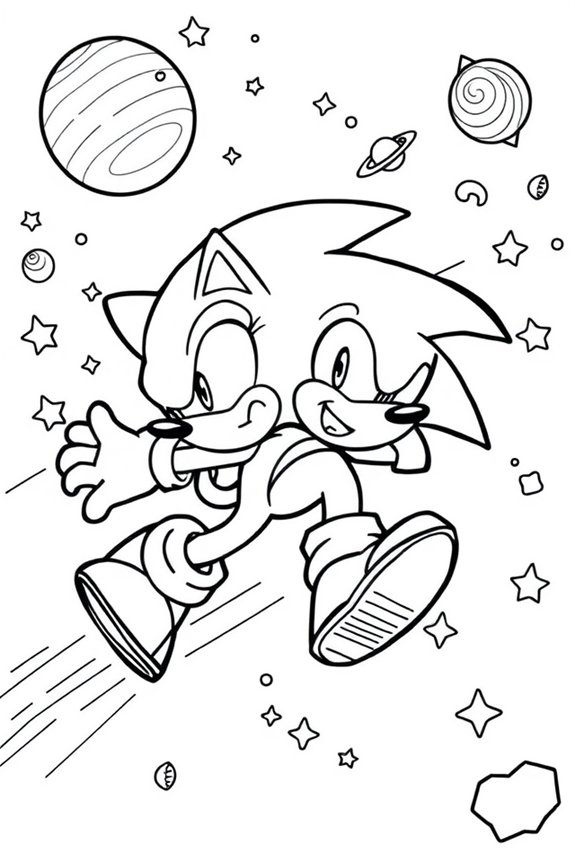 Sonic Weltraum Ausmalbild