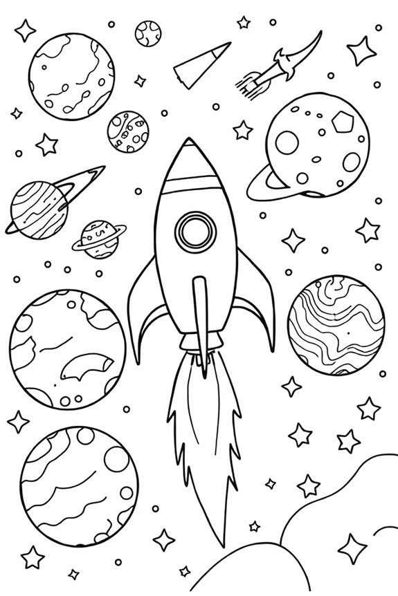 Weltraumforschung Ausmalbild