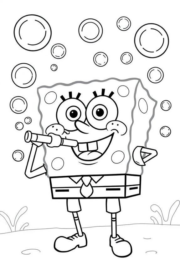 SpongeBob Seifenblasen Ausmalbild