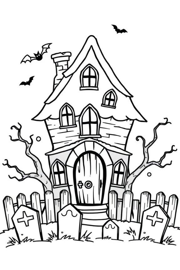 gruseliges Haus Ausmalbild