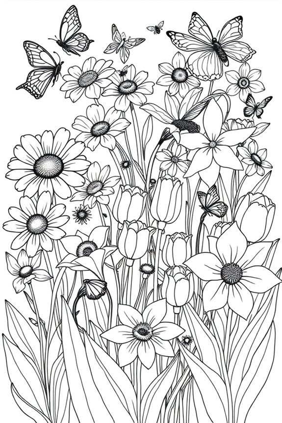 Frühlingsblumen-Ausmalbild