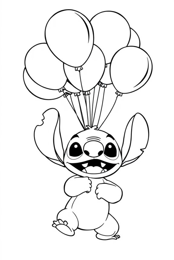Stitch Ballon Ausmalbild