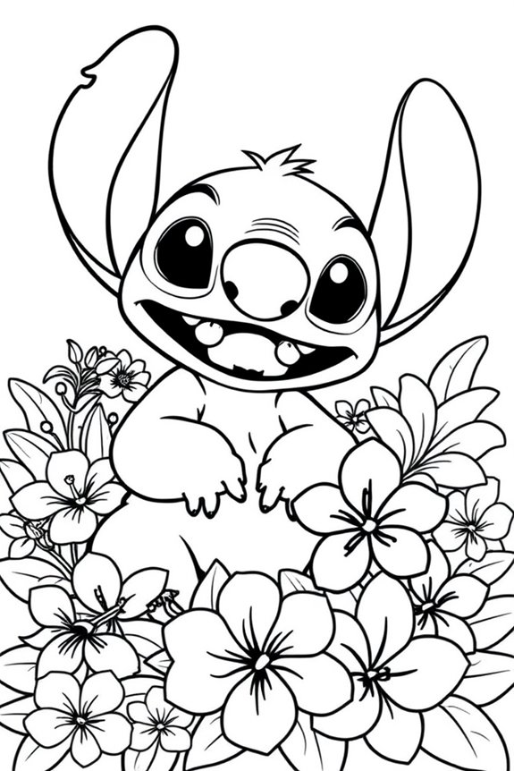 Stitch hawaiian Ausmalbild