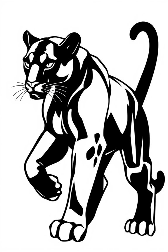 stilisiertes Schwarzer Panther Ausmalbild