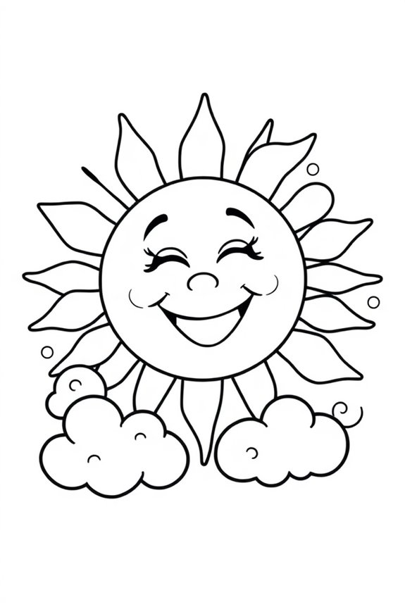 Sonne und Wolken Ausmalbild