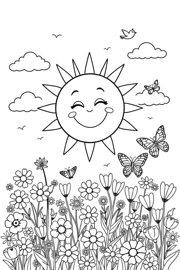 Malvorlage für einen sonnigen Tag