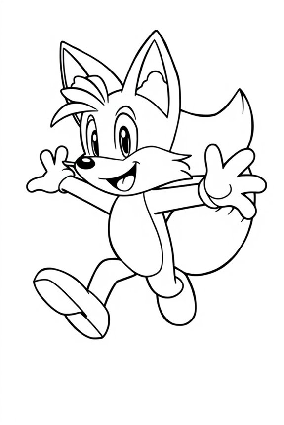 Tails der Fuchs Ausmalbild