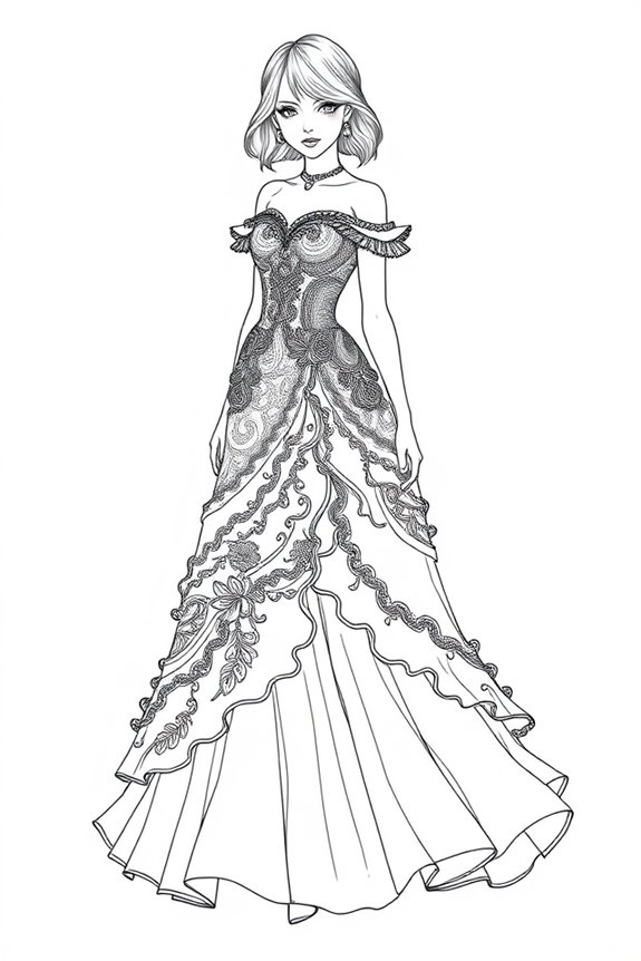 Taylor Swift Kleid Ausmalbild