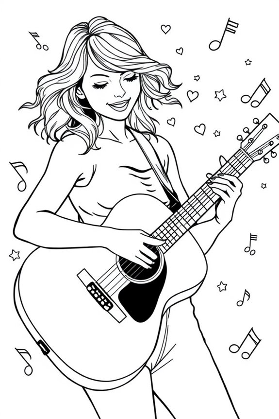 Taylor Swift Gitarre Ausmalbild