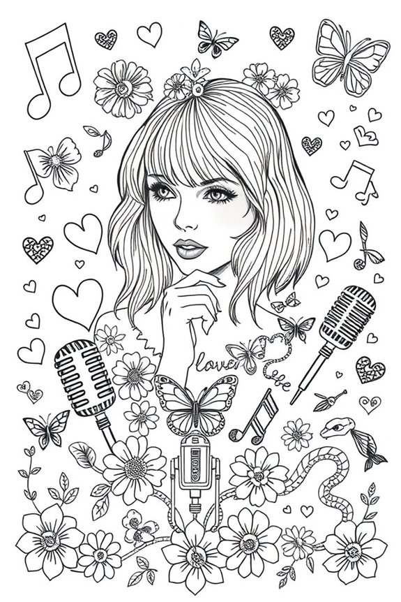 Taylor-Swift-Liedtext-Malvorlage