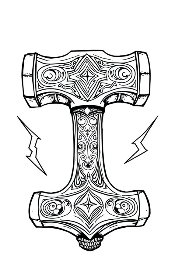 Thor Hammer Ausmalbild