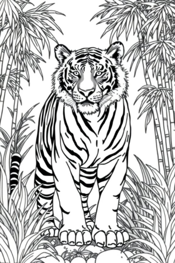 Tiger Natur Ausmalbild