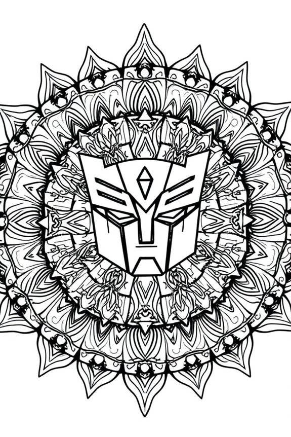 Transformers Mandala Ausmalvorlage