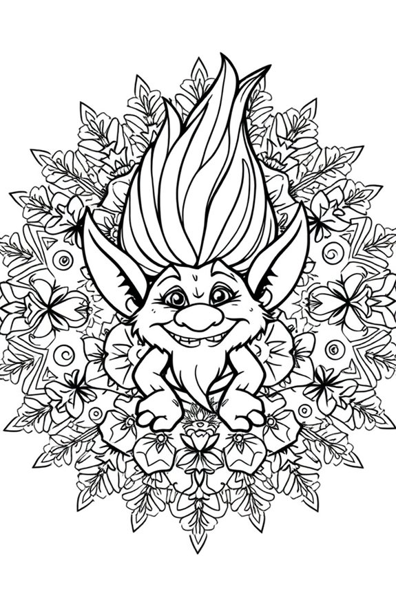 Troll Mandala Ausmalbild