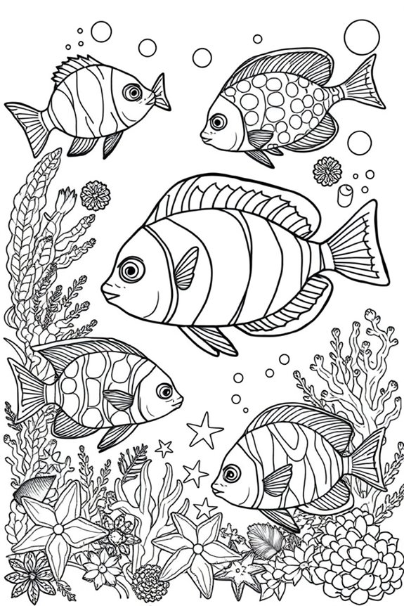 Malvorlage tropischer Fisch