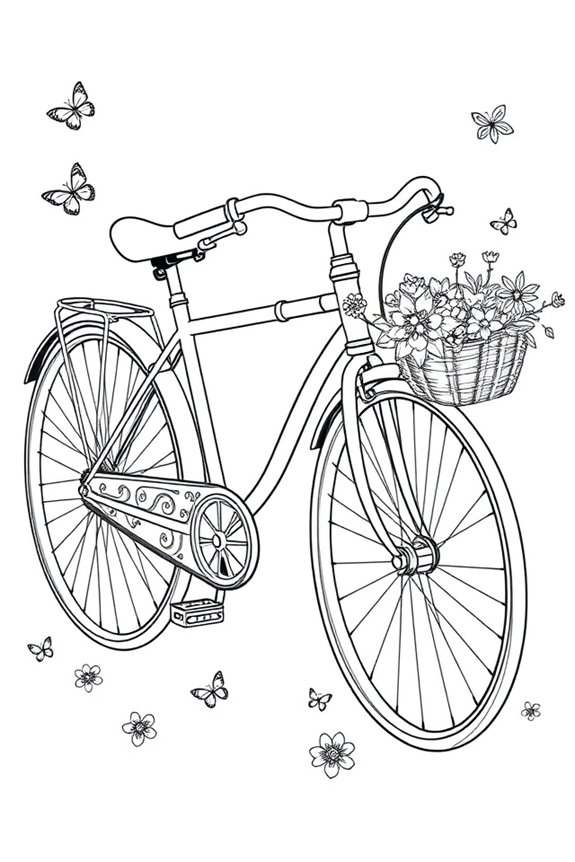 Vintage-Fahrrad Ausmalbild
