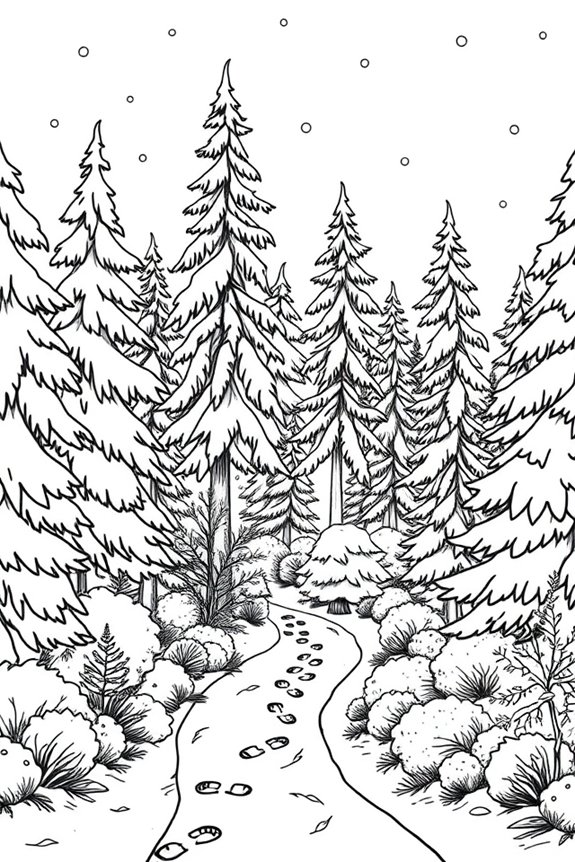 Winterwald Ausmalbild