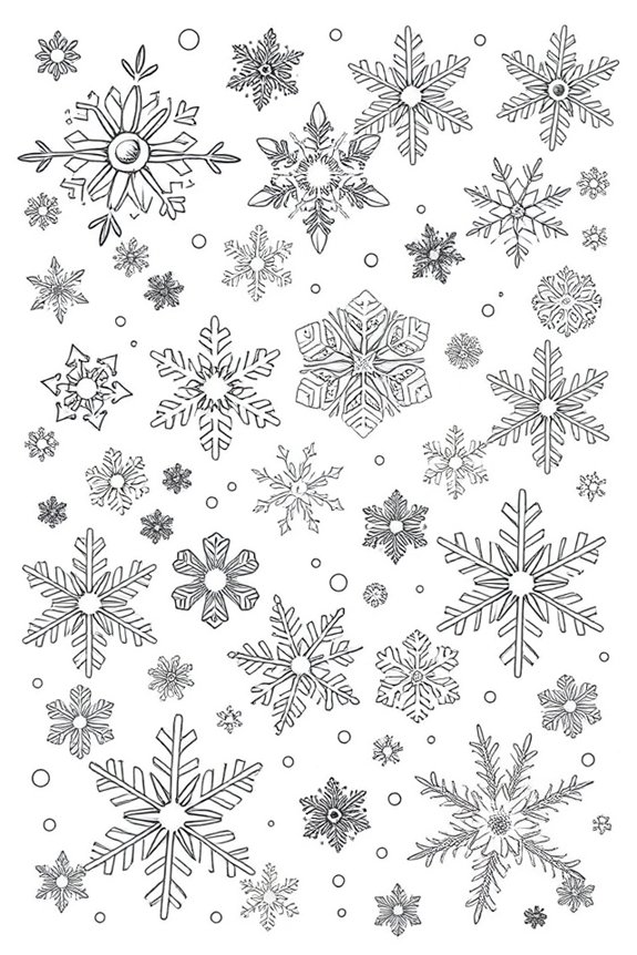Winter-Schneeflocken-Malvorlage