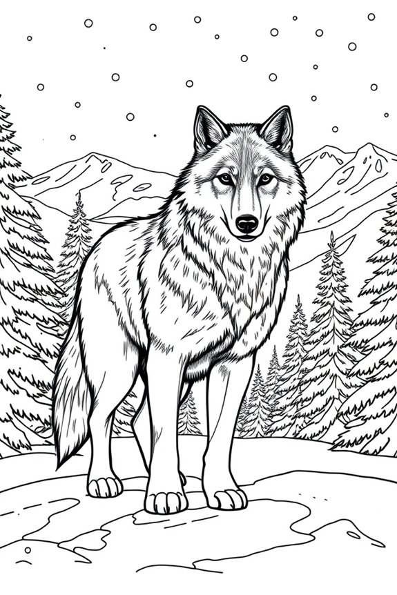 Winterwolf Ausmalbild