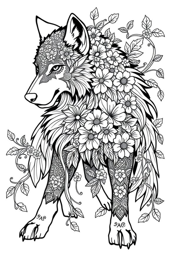 Wolf Ausmalbild herunterladen