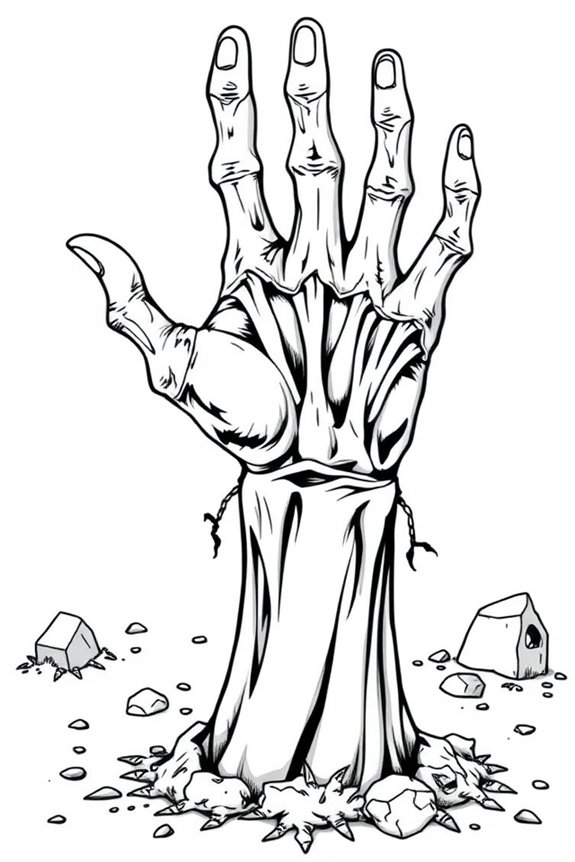 Zombie-Hand-Ausmalbild